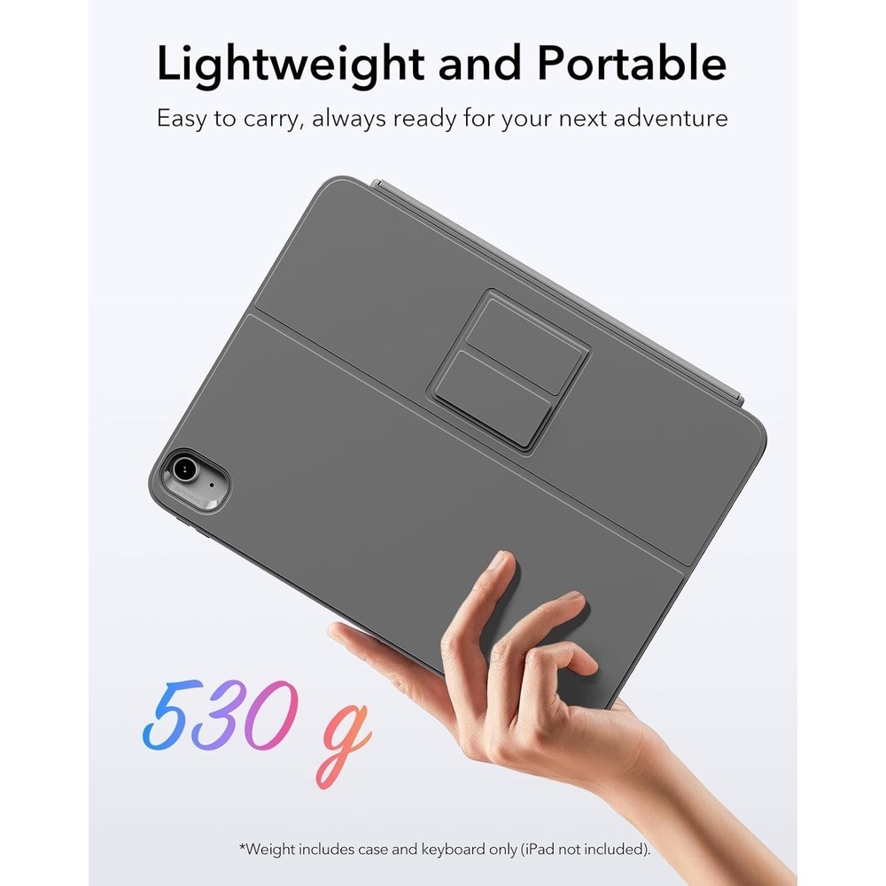 ESR iPad 10th 11th Gen 10.9 Keyboard Case Magnetic Trackpad Dark Gray - Picture 12 of 12